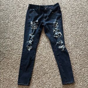 Distressed Blue Jeans